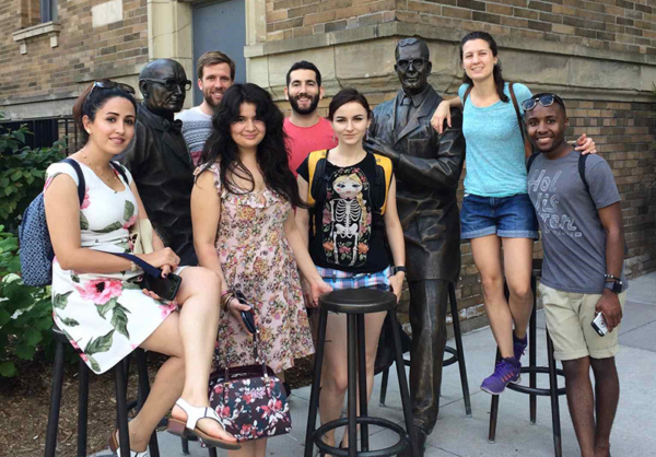 Summer by Design participants outside the MaRS building in Toronto. 