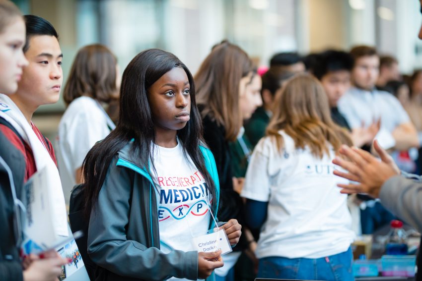 High school students and their teachers from across the Toronto area attending the Medicine by Design’s second annual Regenerative Medicine Expo