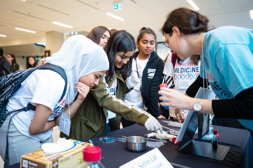 High school students and their teachers from across the Toronto area attending the Medicine by Design’s second annual Regenerative Medicine Expo